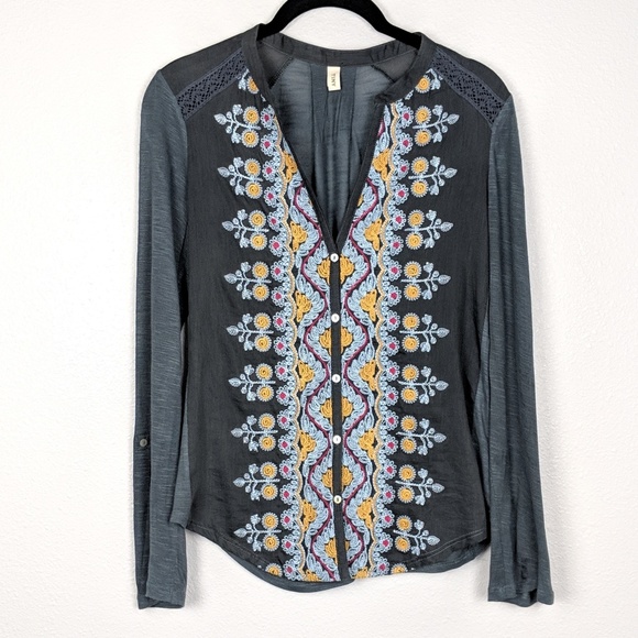 Anthropologie Tops - Anthropologie Tiny Eden Flora Embroidery Top